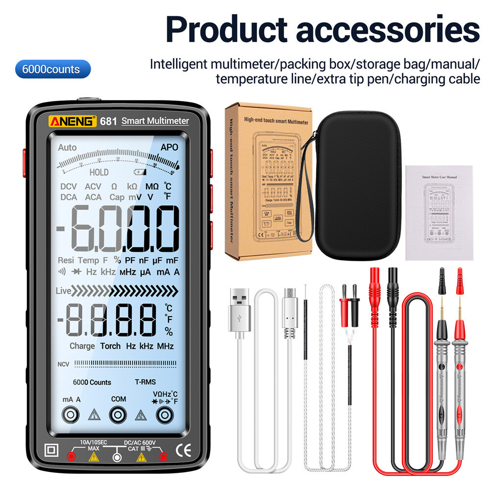 ANENG 683 682 681 Smart Digital Multimeter AC/DC Capacitance Meter Diode Tester