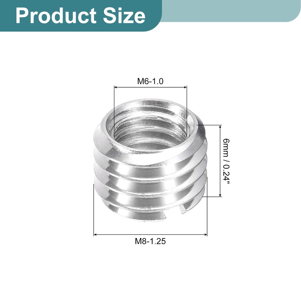 25Pcs Threaded Inserts, M6-1x6 & M8-1.25x6 Thread Repair Insert