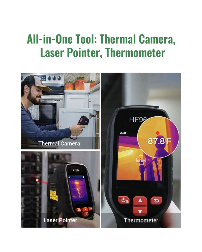 HF96 Thermal Camera with Laser Pointer, Intelligent Scene Detection, Super Re...