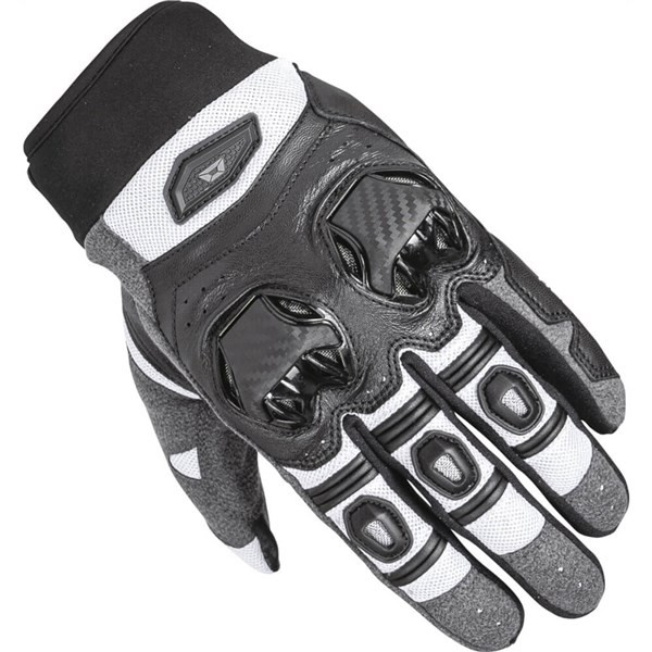 Cortech Hyper-Flo 2.0 Leather/Textile Motorcycle Gloves | Black/Grey/White