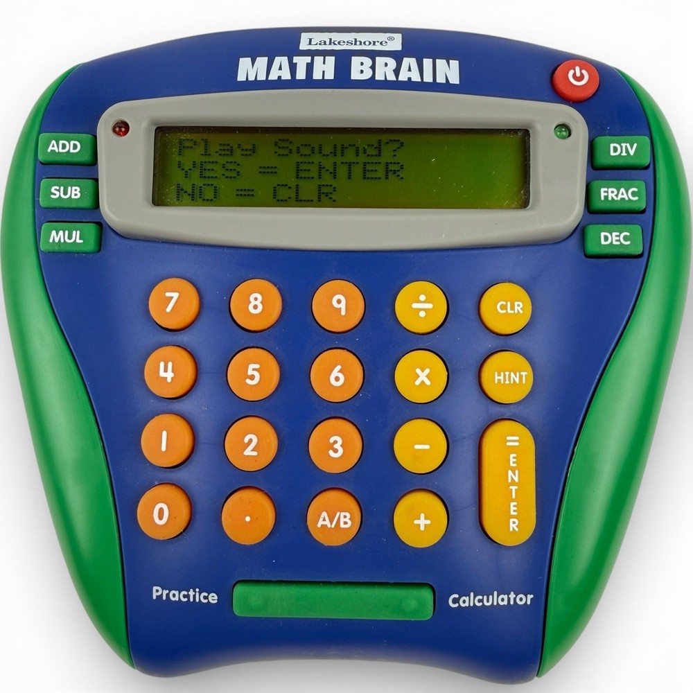 Lakeshore Math Brain Educational Electronic Practice Calculator Handheld, Tested