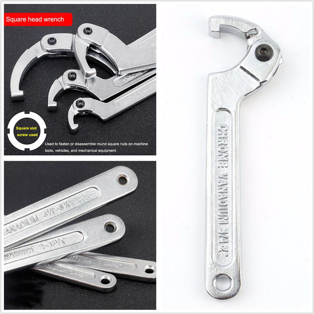 Adjustable Hook Wrench C Spanner Tool 19mm–51mm For Motorcycle Spring Bearing