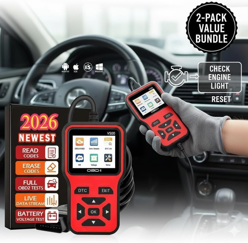 V500 OBD2 Scanner Diagnostic Tool, Professional Code Reader with Live Data Strea