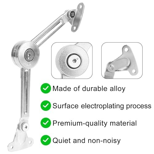 2pcs Chest Hinges, Alloy Lid Support Locking Fixed Hinge Close Quietly Heavy