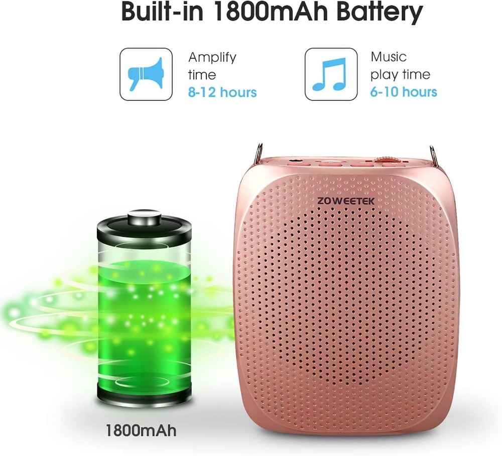 Multifunctional Voice Amplifier with 12-hour Battery - Lightweight Design