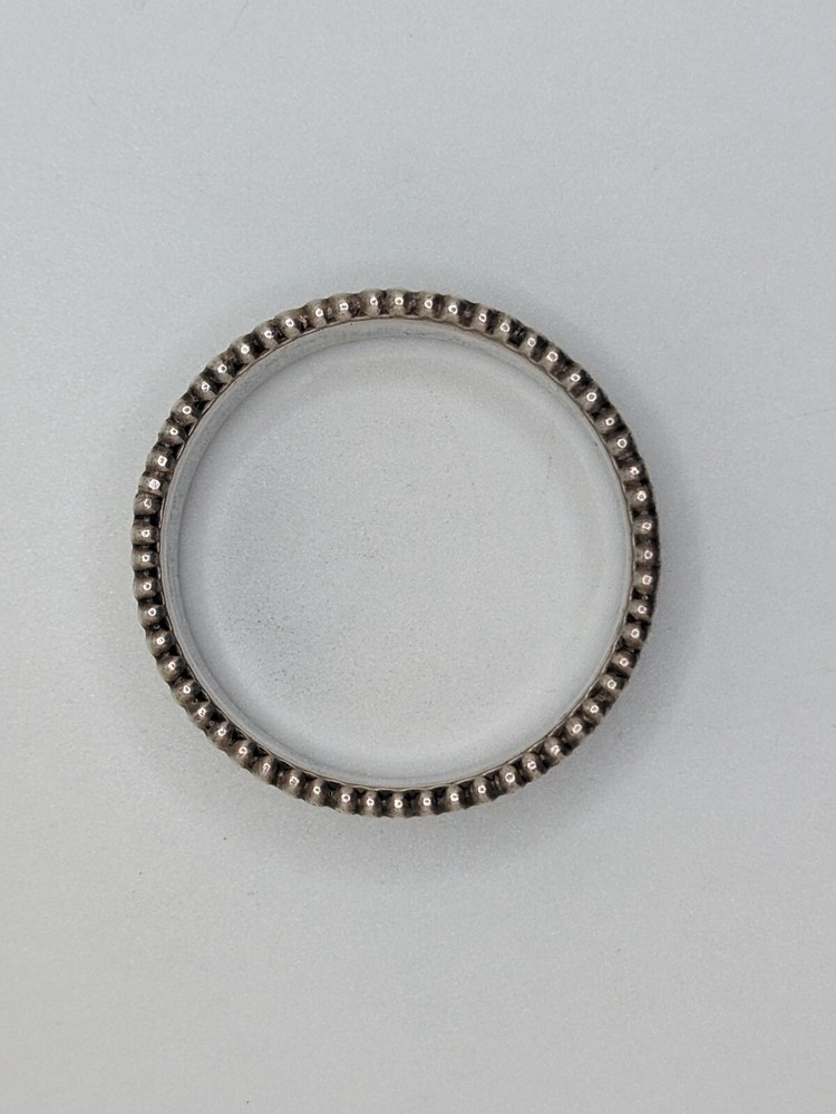 Antique Beaded Sterling Silver Napkin Ring "A" initial engraving