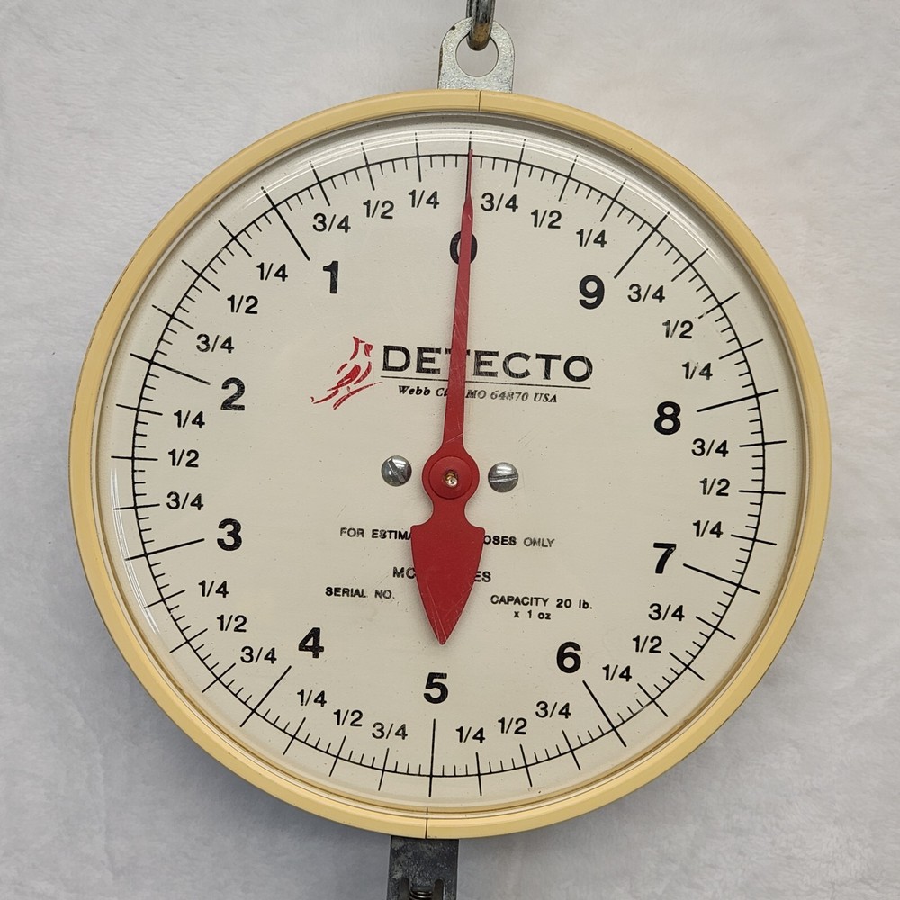 Detecto MCS-20DF Hanging Double Face Dial Scale 20 lb. Capacity With Scoop