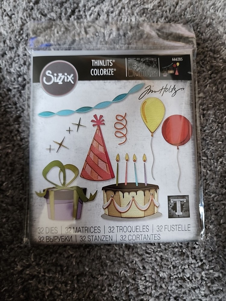 Sizzix Birthday Thinlits Dies, Celebrate Colorize