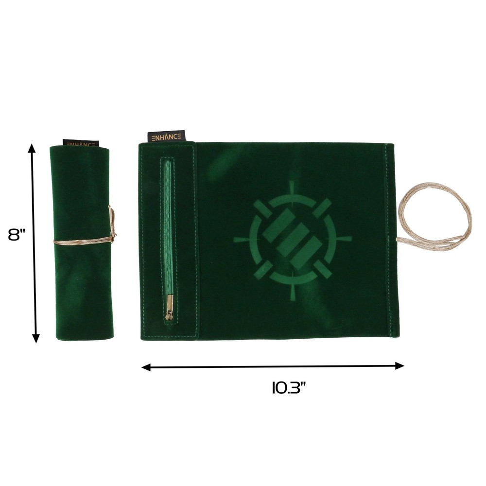 ENHANCE Roll on a Scroll™ Dice Rolling Mat & 7pc Acrylic Dice Set