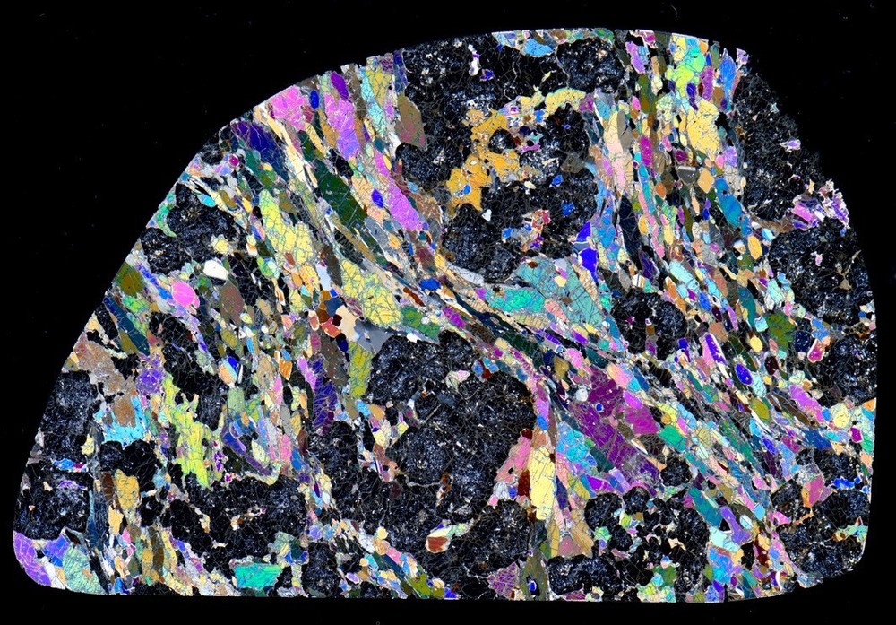 GARNET LHERZOLITE rare rock Norway thin section STUNNING microscope slide