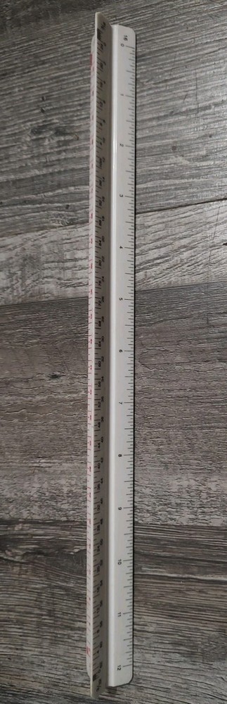 Vintage The C-Thru Ruler Co. TS-656 Engineer Triangular 12" Scale Japan