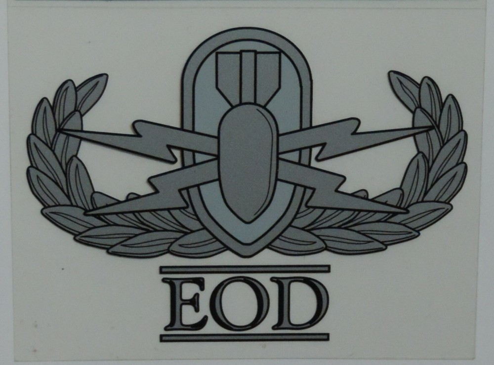Basic Explosive Ordnance Disposal (EOD) Badge Outside Decal ~Style # 18371