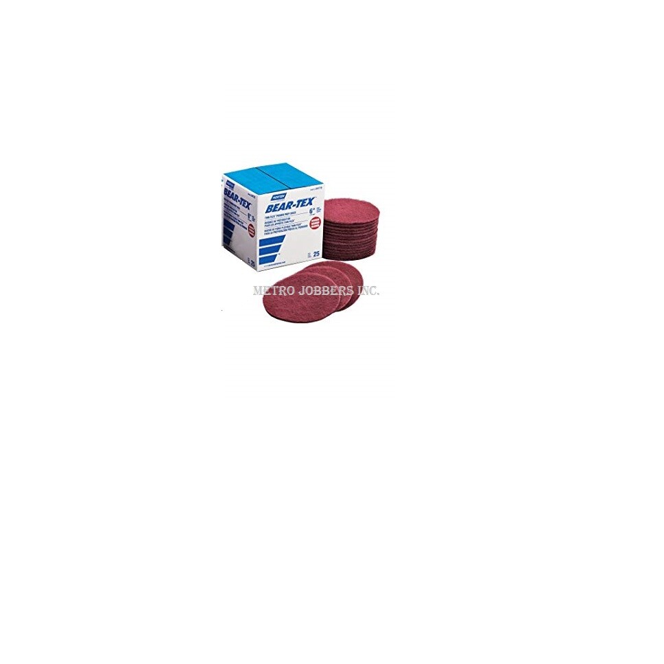 Norton 34770 Bear-tex Thin-flex Primer Prep 6" Disc, Maroon