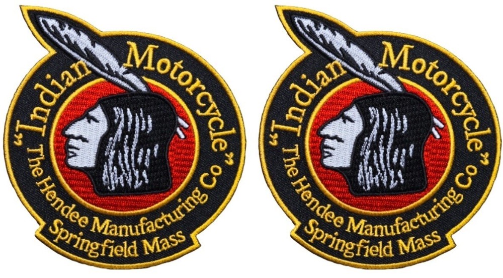 INDIAN SKULL CHIEF FEATHER EMBROIDERED PATCH -2PC 4.0 inch