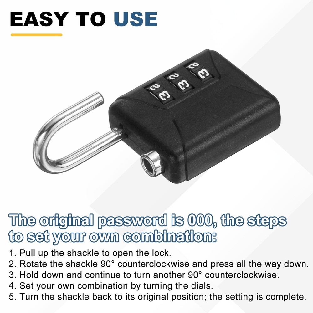 1Set 3-Digit Combination Padlock Steel 78.7ft Security Cable Lock Gun Gray