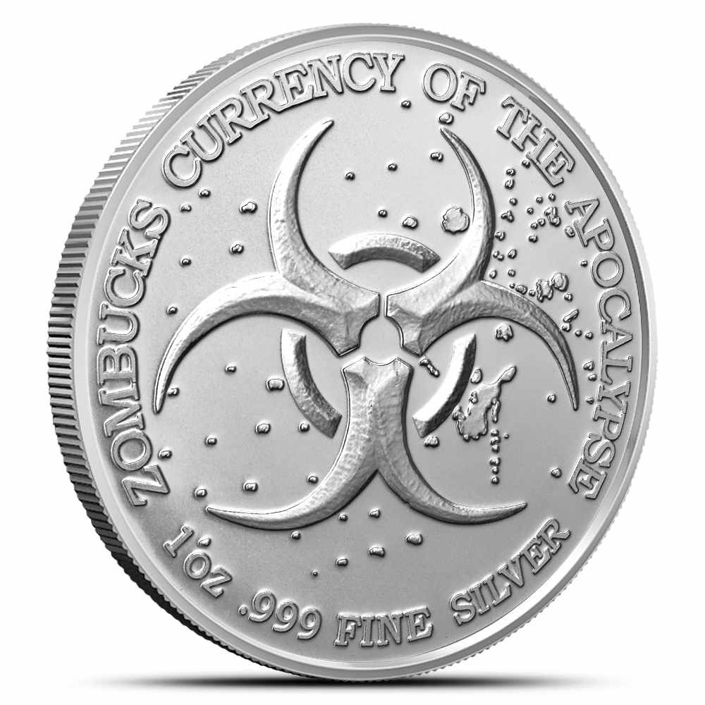 1 oz Zombucks World Libertattered Silver Round (New)
