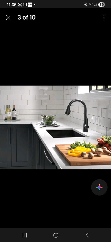 Delta Lenta Pull-Down Kitchen Faucet Matte Black ShieldSpray 19802Z-BL-DST