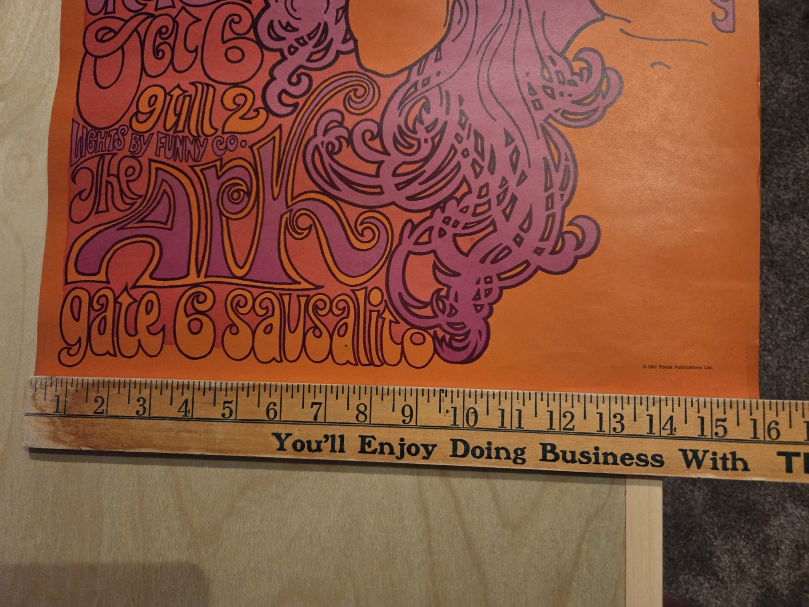 Big Brother Janis Ark Sausalito Poster AOR 2.309 1967 2nd Print RP-2 BG FD