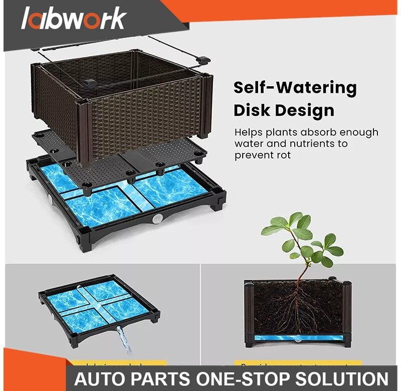 Labwork 1xElevated Rectangular Garden Bed Flower Vegetable Grow Planter Care Box