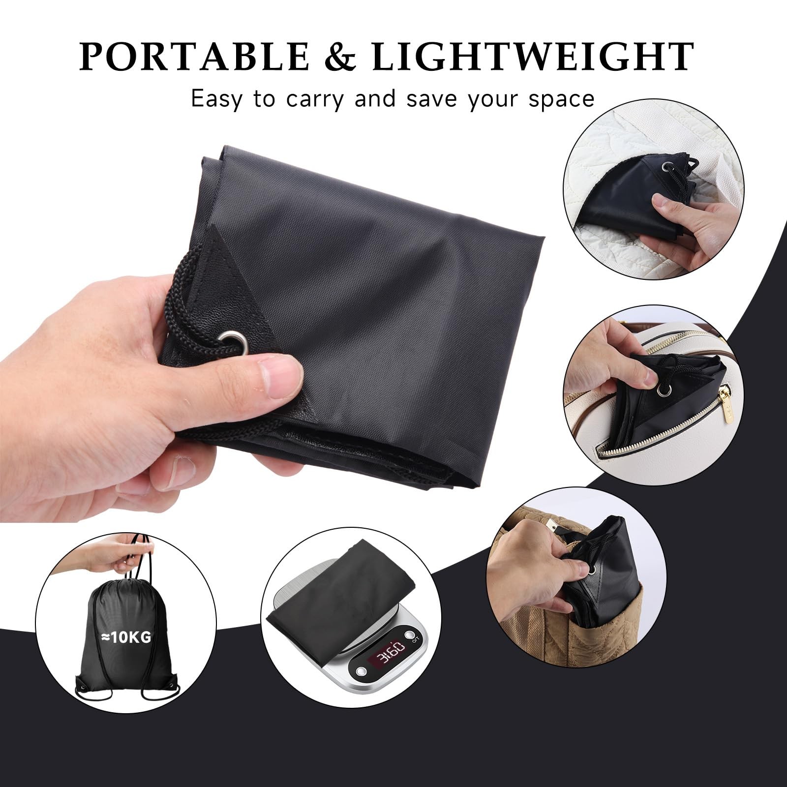 Kuhome 6Pcs Black Drawstring Backpacks Bulk String Bag Cinch Large,