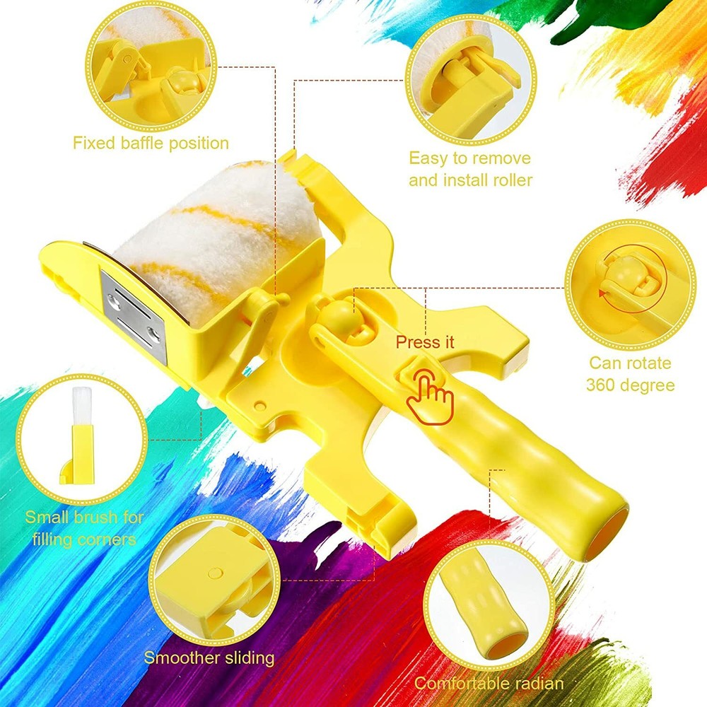 Multifunctional Clean-Cut Paint Edger Roller Brush Paint Combo Kit Wall Ceilings
