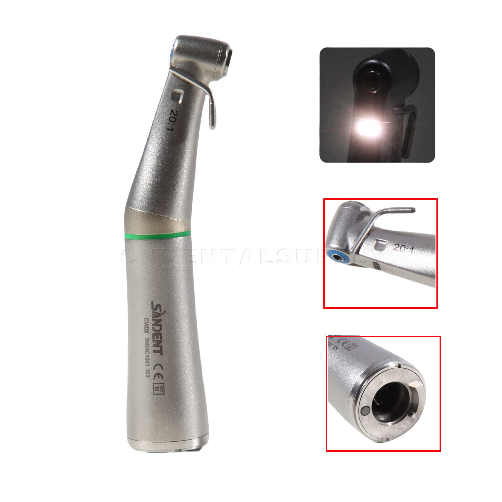 Dental Fiber Optic 20:1 Implant Contra Angle Surgical Handpiece fit NSK SG20L US