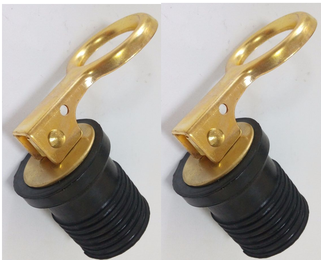 2 x 1" Drain Plug Rubber Brass Snap Flip Boat Hull Livewell Drain Plug