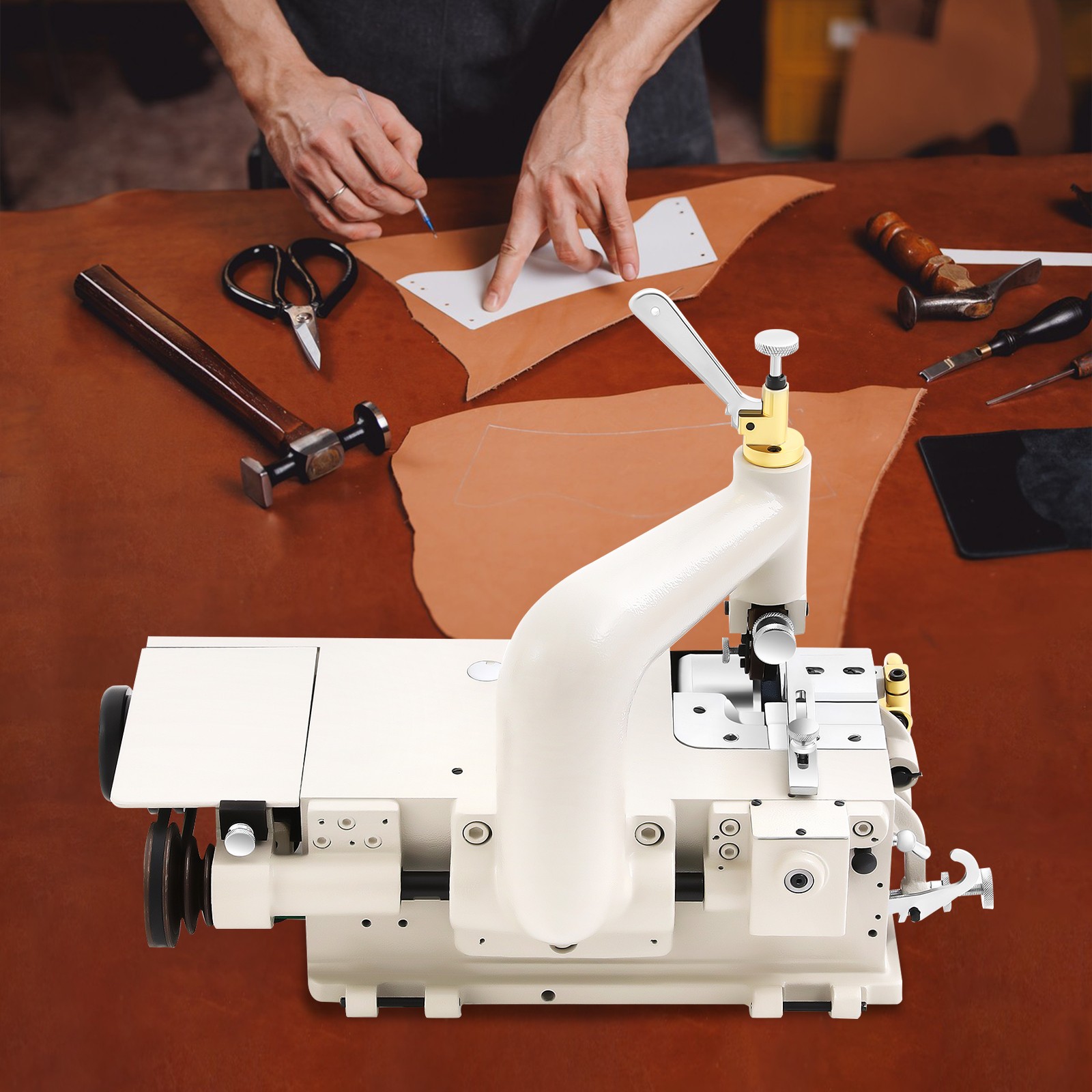 Electric Leather Skiver Skiving Peeling Machine & 600W Brushless Servo Motor Set