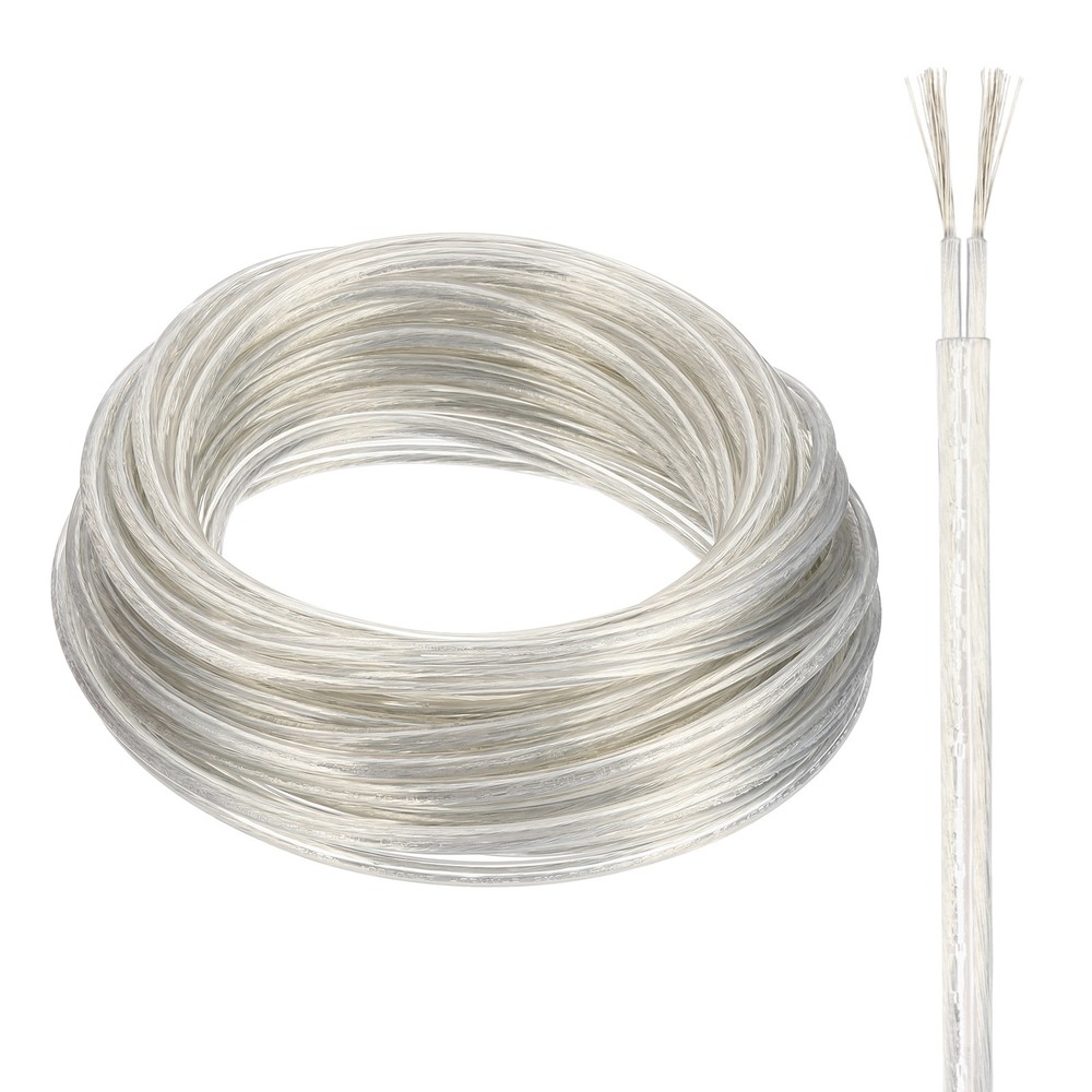 Covered Wire 2 Core 18AWG 15m/49.2ft Electrical Cable Clear