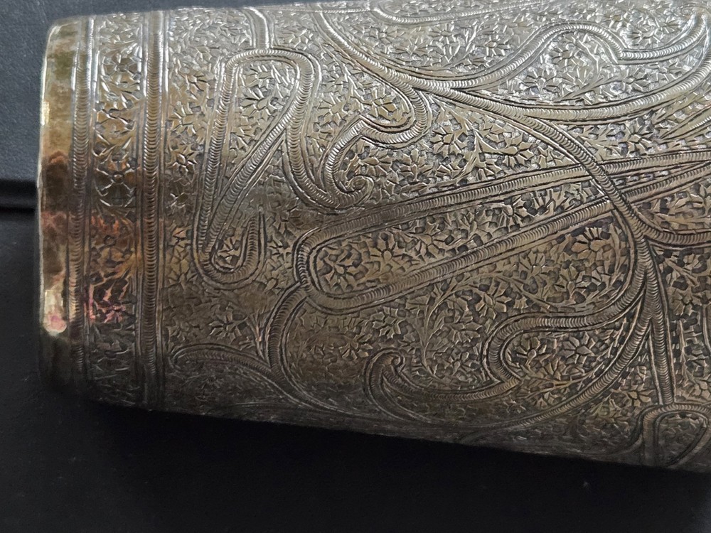 Large Antique Solid Silver India Kashmir Cup Paisley Design