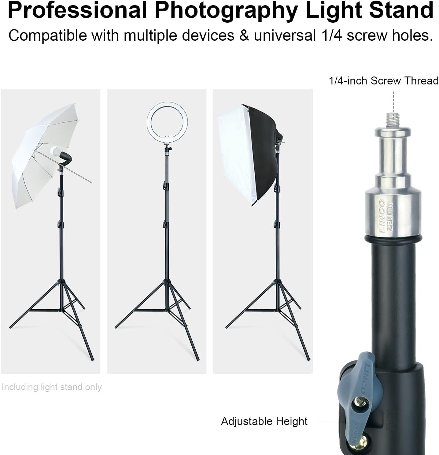LINCO 7ft Durable Light Tripod Stand for Photo Video Studio Lighting Photography