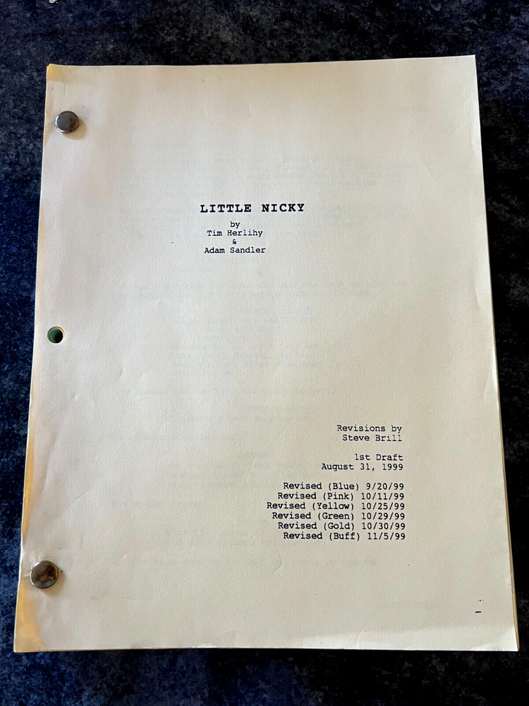 LITTLE NICKY ORIGINAL 1999 FILM SCRIPT RARE 1ST DRAFT ADAM SANDLER