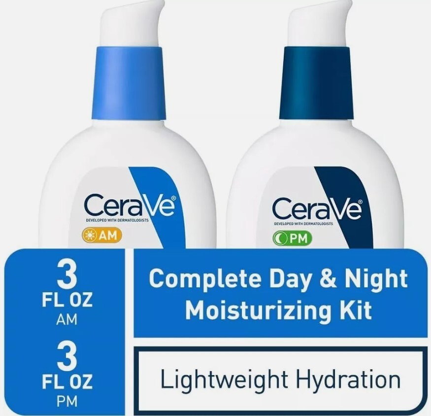 CeraVe AM/PM Facial Moisturizing Lotion Skin Care Set Ultra Lightweight 3oz New