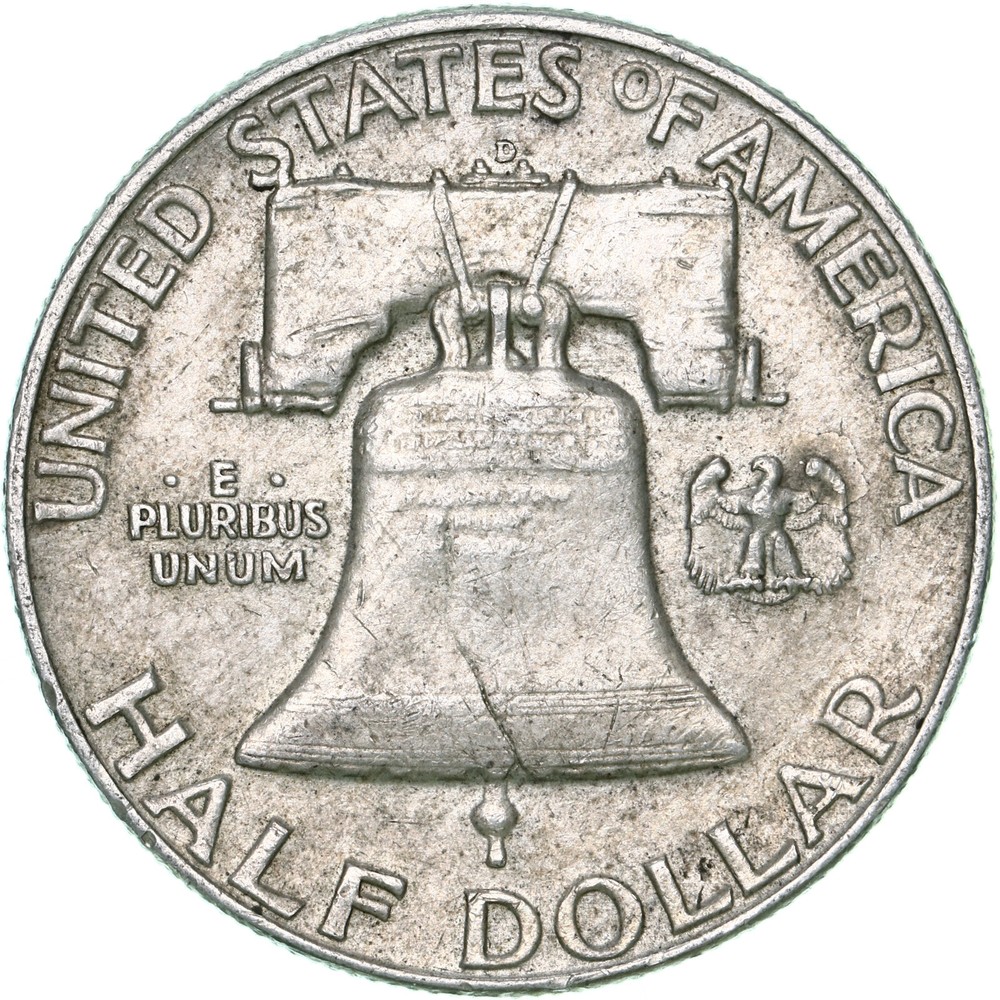 1953 D Franklin Half Dollar 90% Silver Extra Fine XF