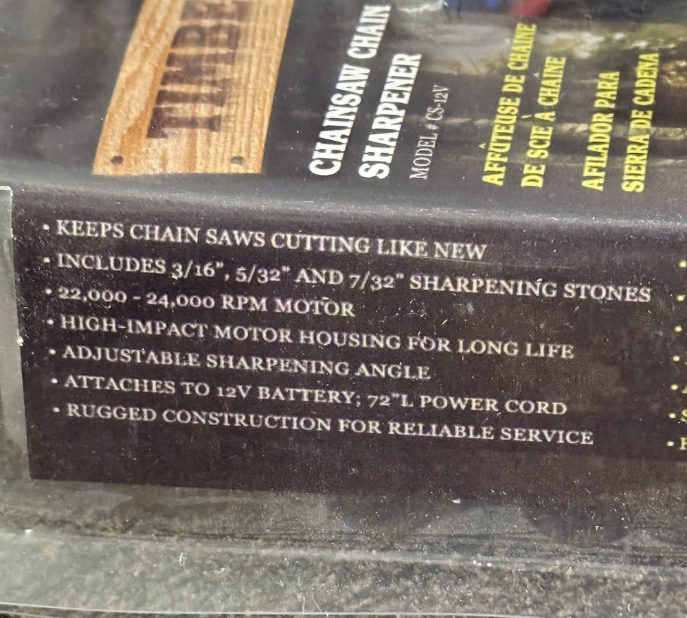 Timber Tuff Chainsaw Sharpener MODEL / CS-12V New In Package