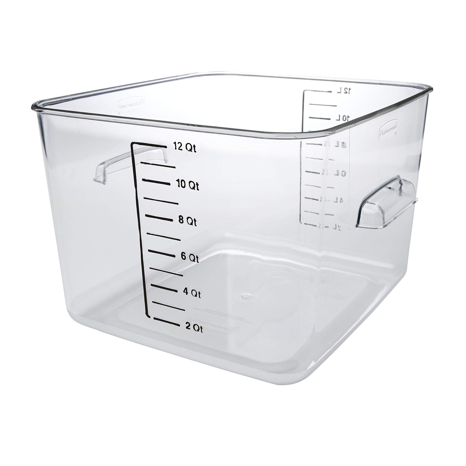 Commercial Products Space Saving Square Food Storage Container 12 Quart Clear...