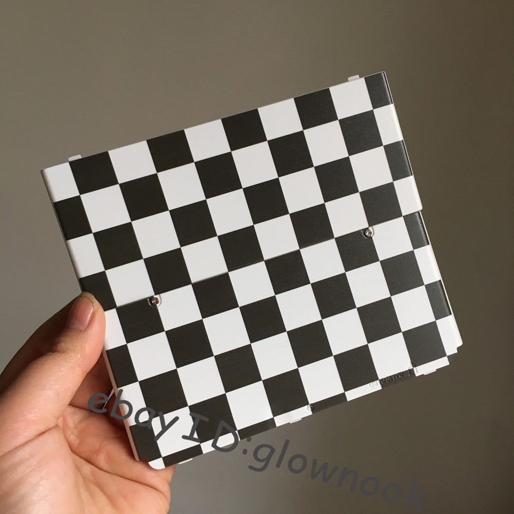 New 3DS Replacement Housing Shell - Black & White Checkered Pattern cover Rare!