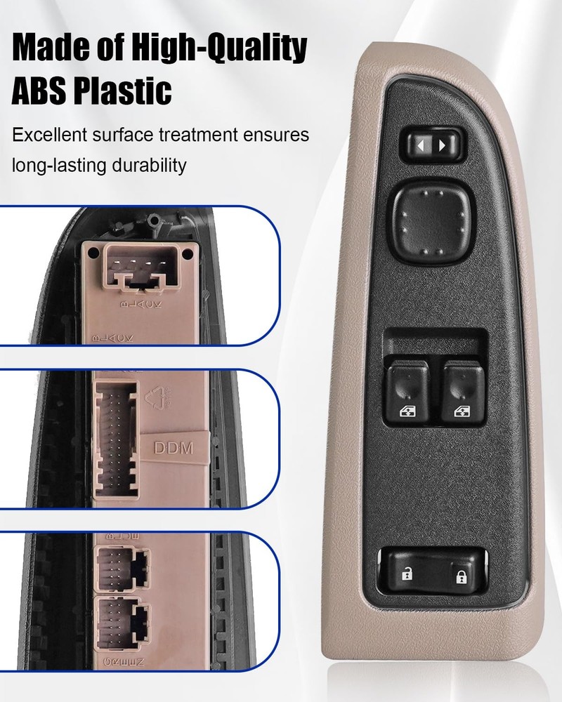 15883318 Master Power Window Switch w/Bezel Front Brown Replace 15883318