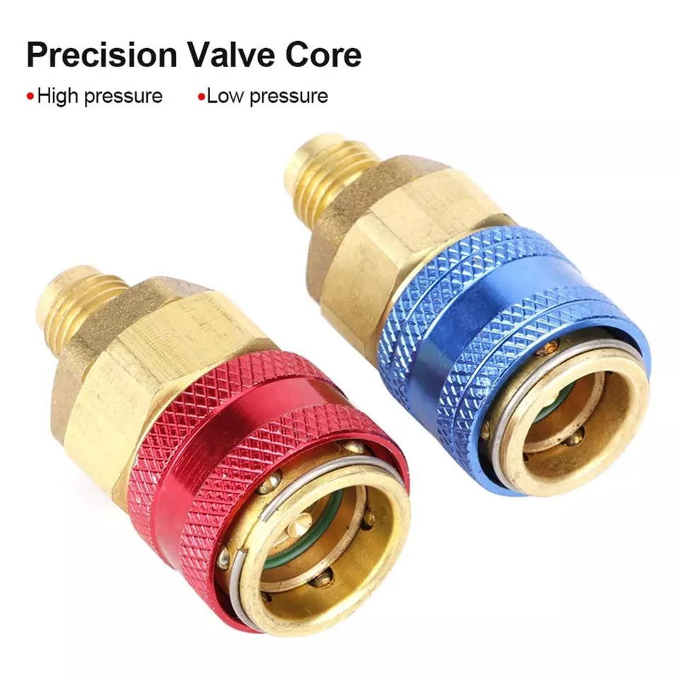 2X A/C Air Conditioning Quick Coupler Adapter High Low Manifold Connector Tool