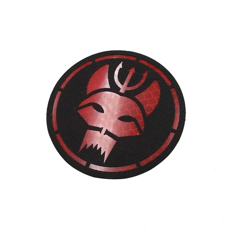 Reflective IR Round USN Navy Seal Team Trident Hook&Loop Patch Badge Red&Dark