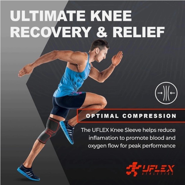 UFlex Knee Compression Sleeve Athletic Performance Support Recovery Large Sealed