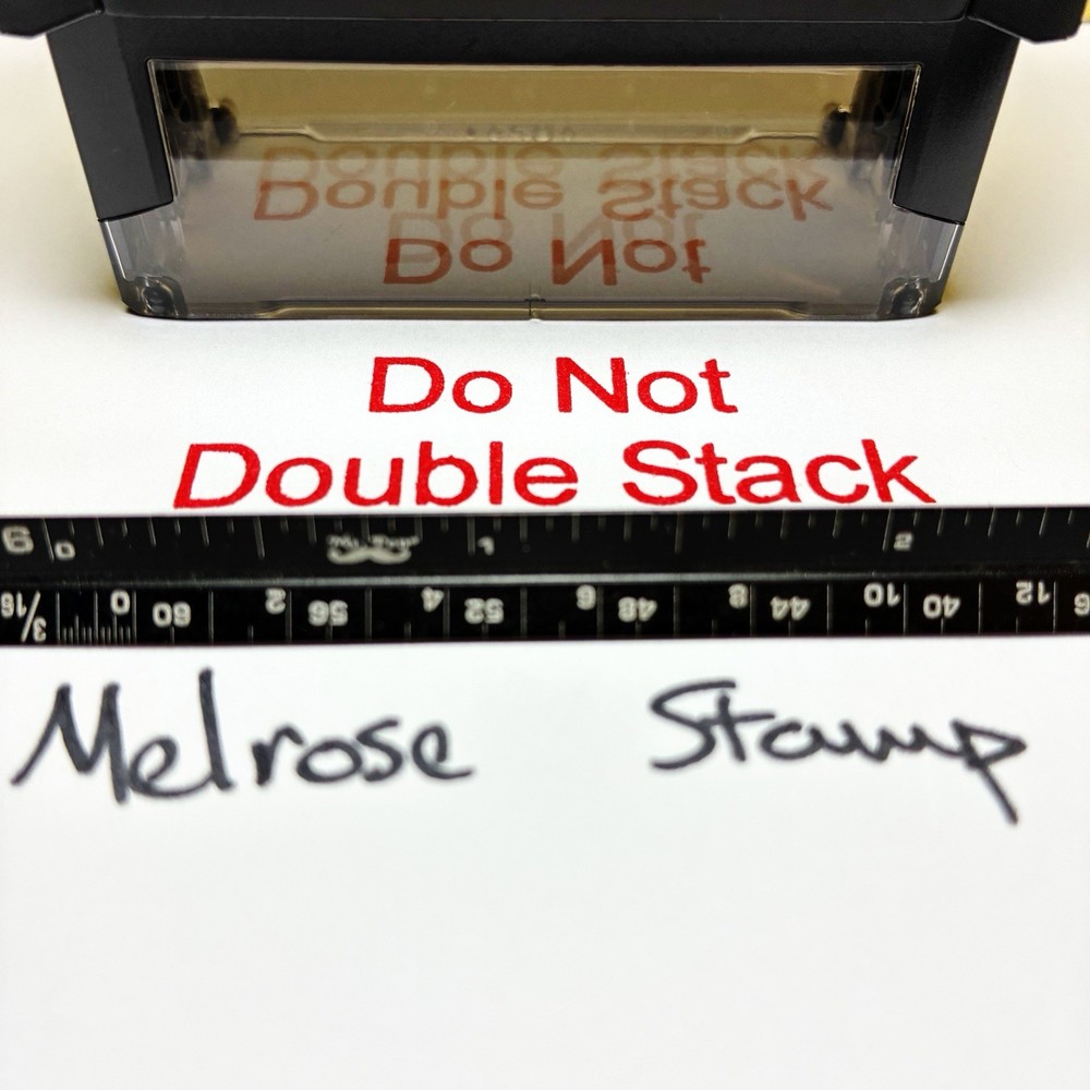 Do Not Double Stack Rubber Stamp Self Inking Red Ink Ideal 4913