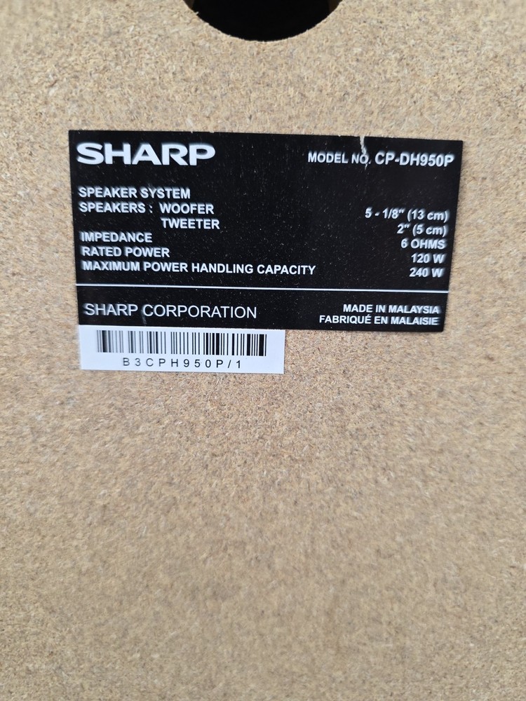 Sharp Bookshelf Speakers CP-DH950P 6 Ohms
