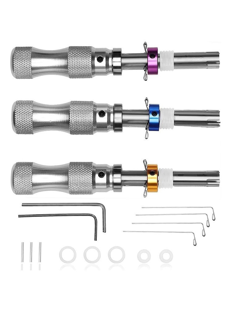 3Pcs 7 Pin Advanced Tubular Lock Tool Set For Padlock Hook Tool Seal Pick Puller