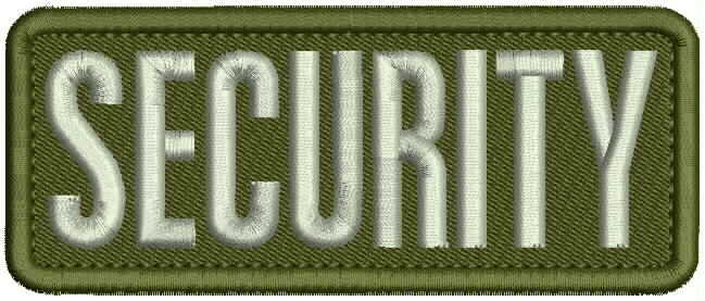 SECURITY EMBROIDERY PATCH 2X5 VELCR@ ON BACK