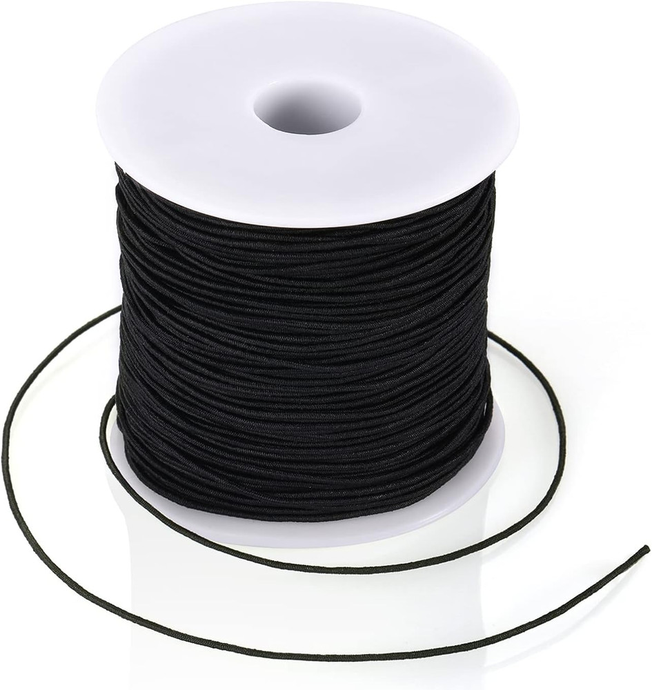 1Mm Elastic String Black Elastic Cord for Jewelry Thread Stretchy String for Bra
