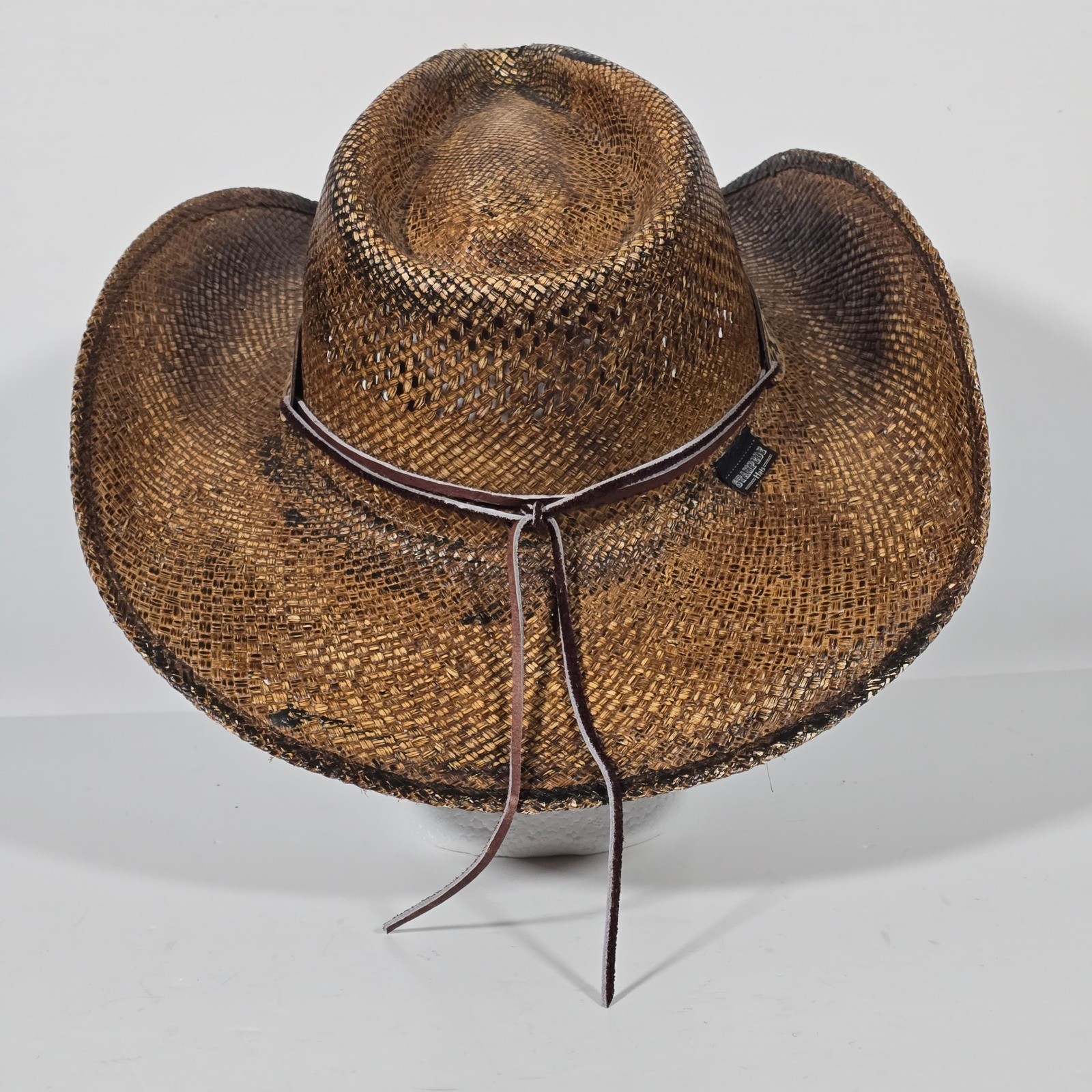 Stampede Hats Darling Cowboy Hat Tequilla Straw Size Large Brown Hearts Wings