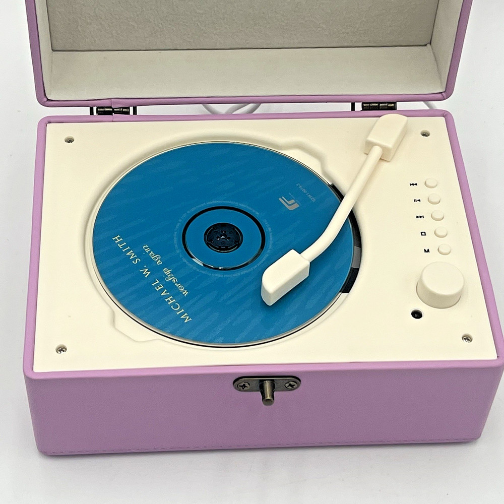 CD Player Portable Bluetooth, Pink Retro CD Player Tested Worrks