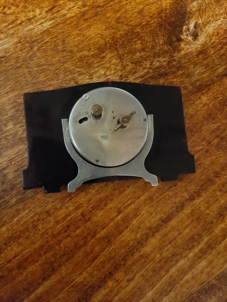 MICHELIN MAN BIBENDUM 1920 1930 MINATURE TABLE CLOCK WORKING SERVICED.