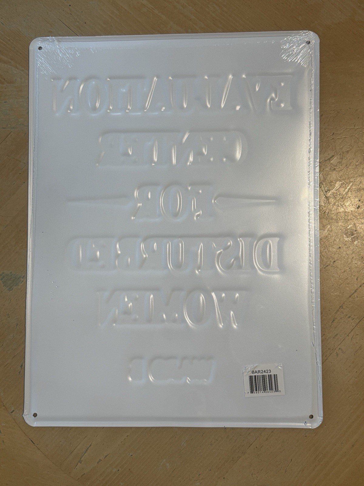 EVALUATION CENTER FOR DISTURBED WOMEN - WARD B Metal Embossed Sign